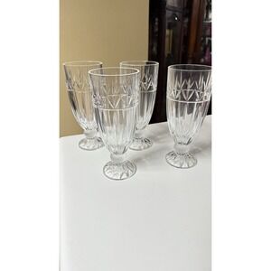 Vintage Olympia Godinger Dublin Stemmed Ice Tea/Water Goblets Set Of 4 Glass Cup